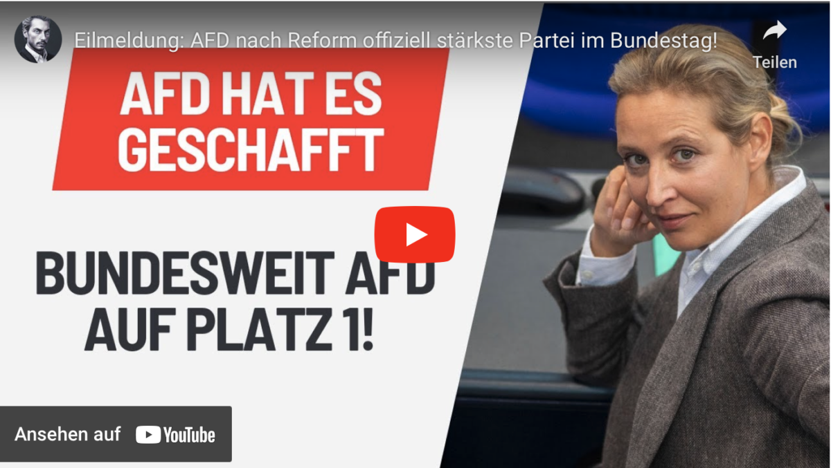 Eilmeldung: AFD nach Reform offiziell stärkste Partei im Bundestag!