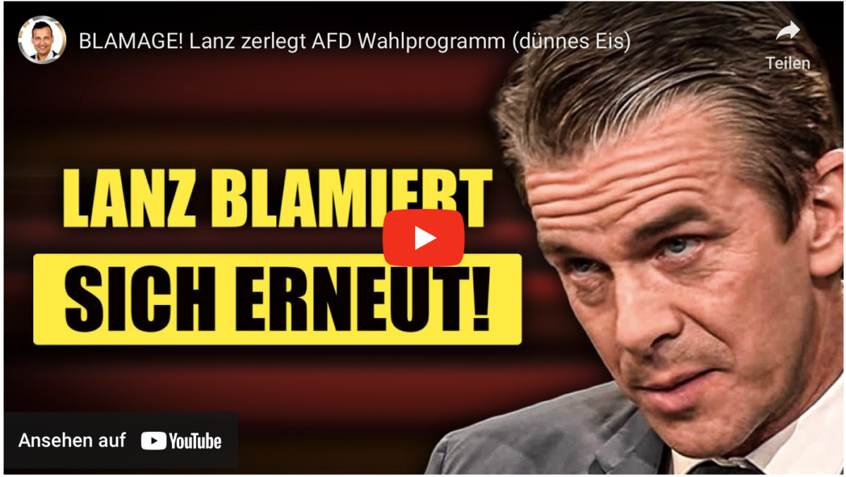 BLAMAGE! Lanz zerlegt AFD Wahlprogramm (dünnes Eis)