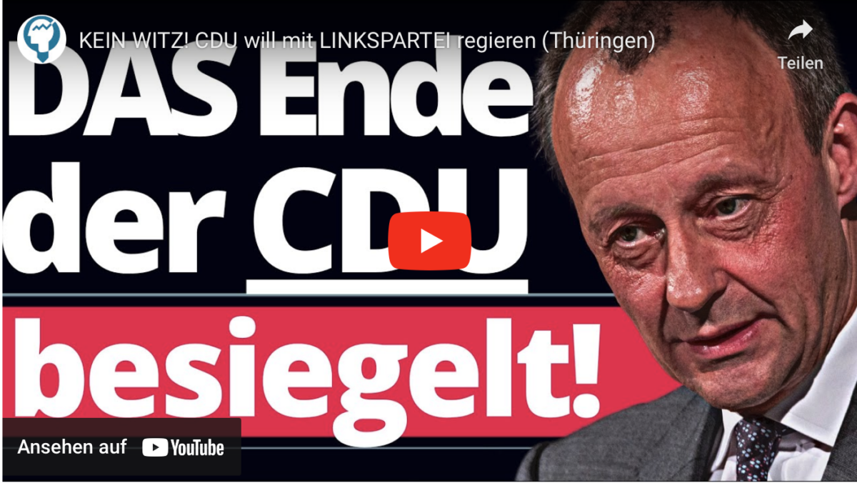 KEIN WITZ! CDU will mit LINKSPARTEI regieren (Thüringen)