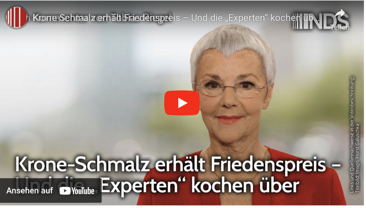 Krone-Schmalz erhält Friedenspreis – Und die „Experten“ kochen über