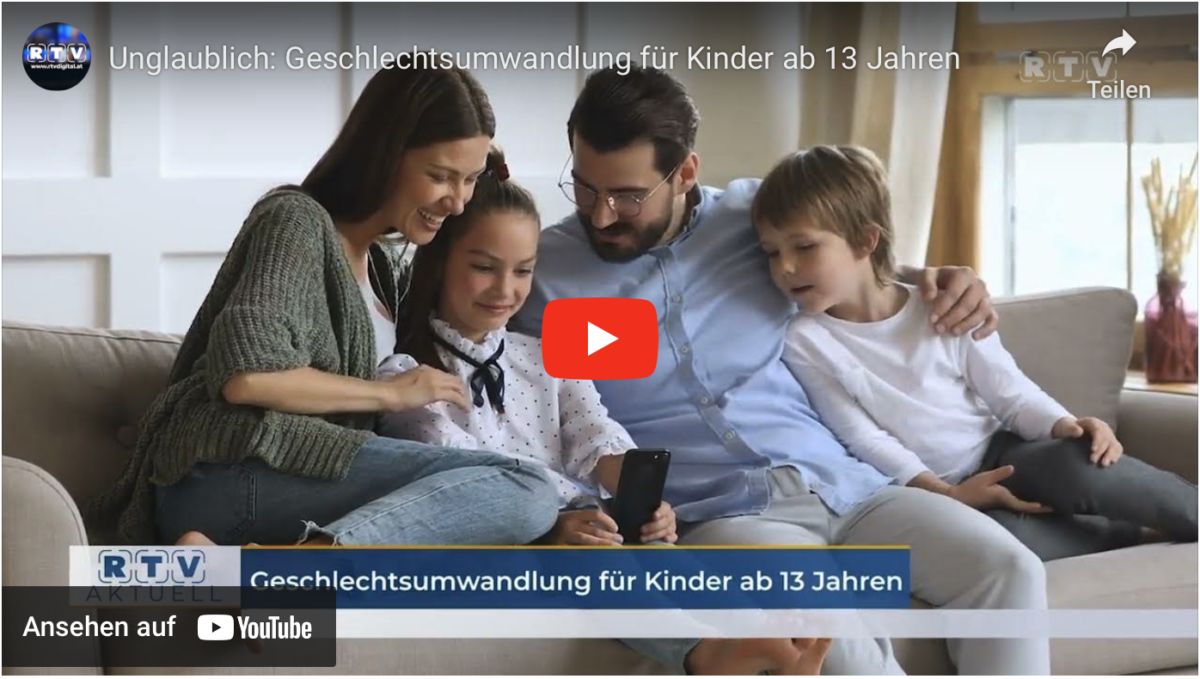 Unglaublich: Geschlechtsumwandlung für Kinder ab 13 Jahren!