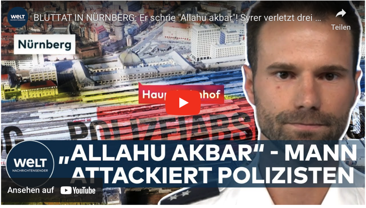 BLUTTAT IN NÜRNBERG: Er schrie „Allahu akbar“! Syrer verletzt drei Polizisten mit Glasflasche!