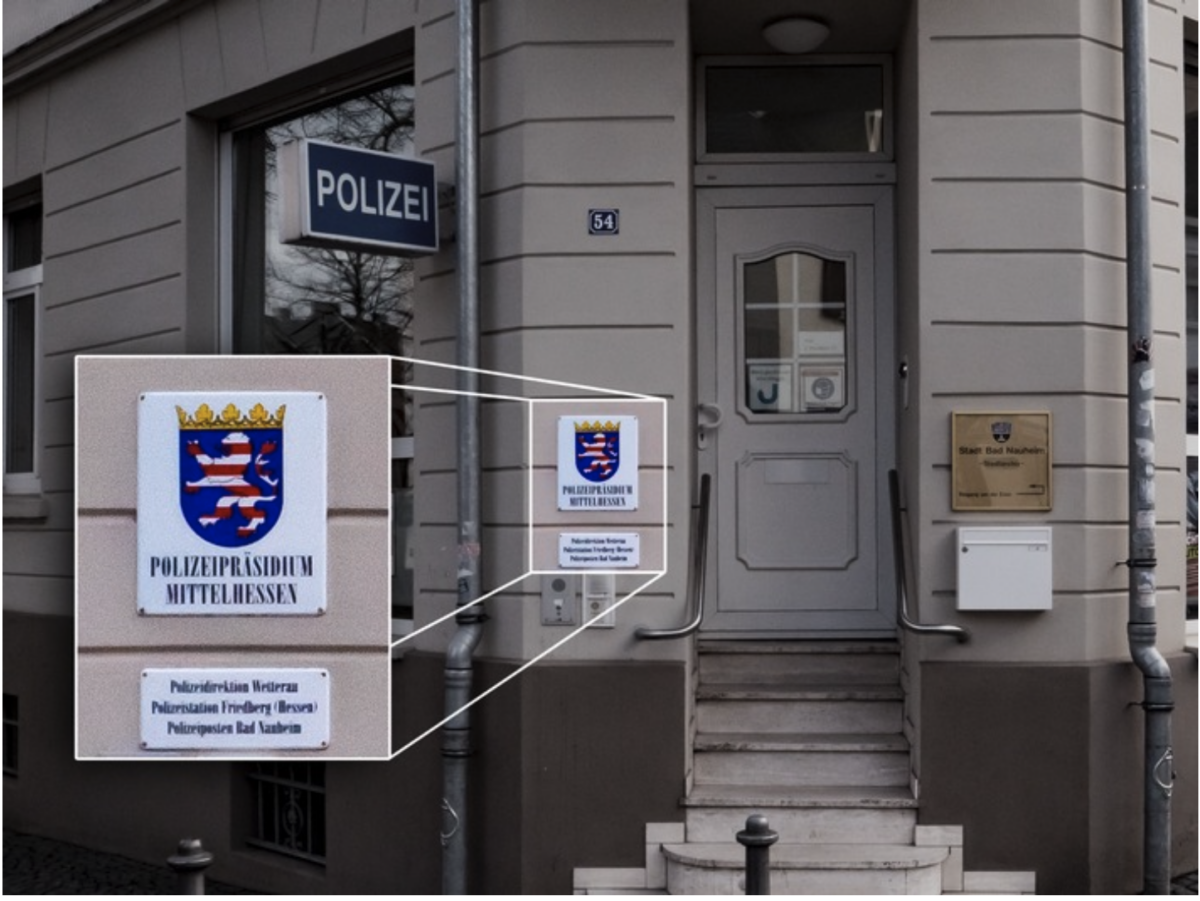+ Schilder vom Polizeiposten Bad Nauheim gestohlen +