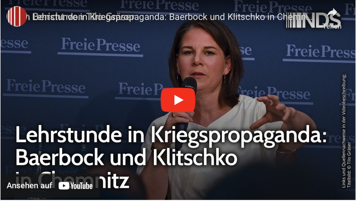 Lehrstunde in Kriegspropaganda: Baerbock und Klitschko in Chemnitz!
