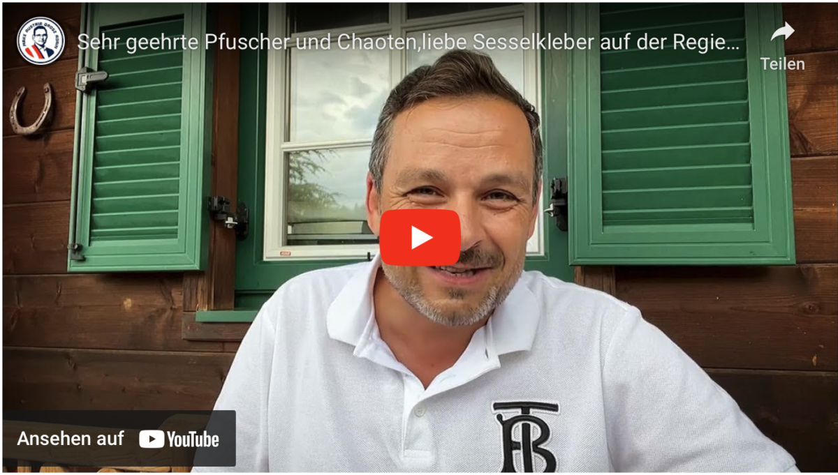 Sehr geehrte Pfuscher und Chaoten,liebe Sesselkleber auf der Regierungsbank!