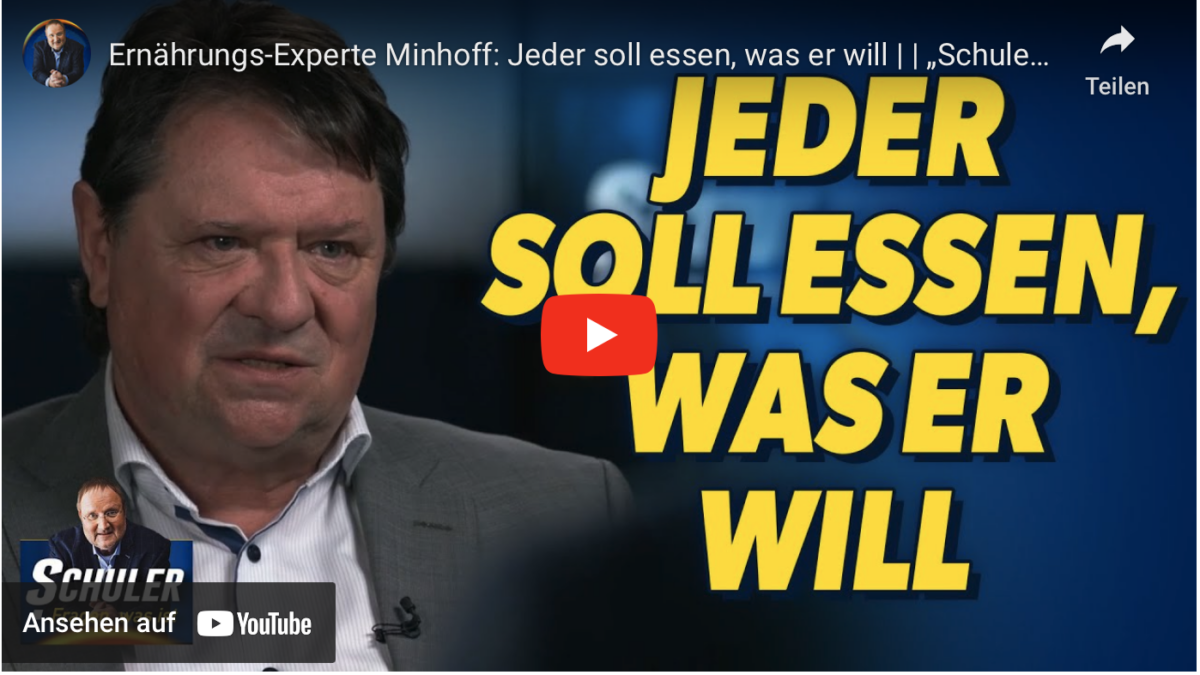 Ernährungs-Experte Minhoff: Jeder soll essen, was er will | | „Schuler! Fragen, was ist”