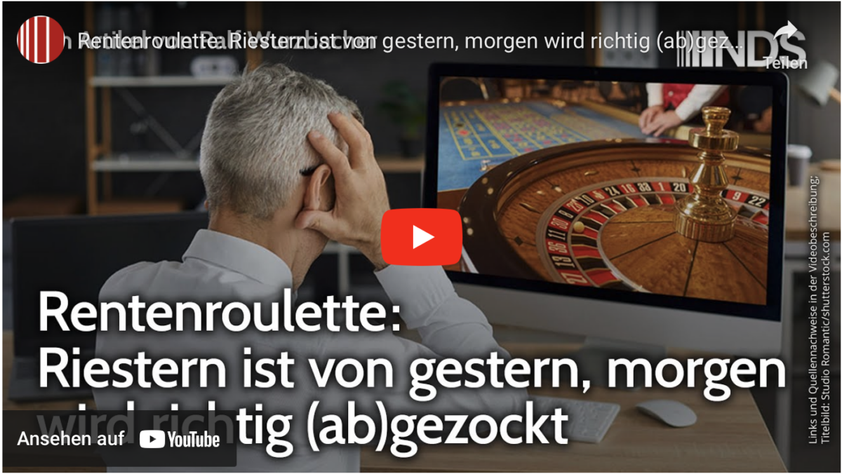 Rentenroulette: Riestern ist von gestern, morgen wird richtig (ab)gezockt