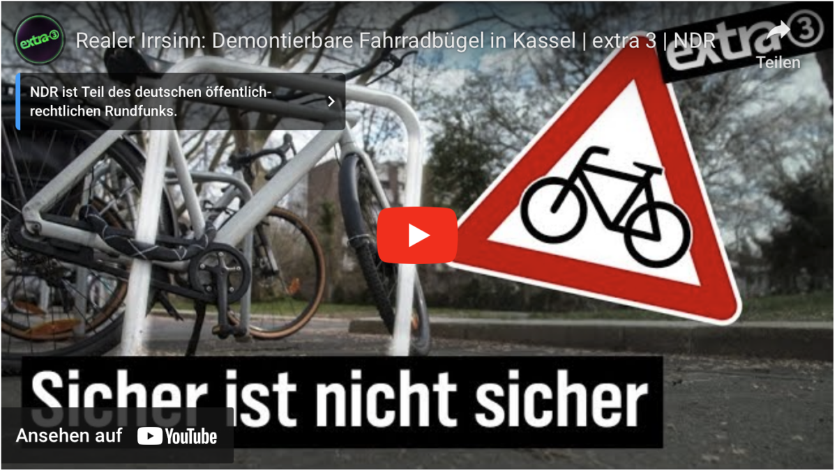 Realer Irrsinn: Demontierbare Fahrradbügel in Kassel | extra 3 | NDR