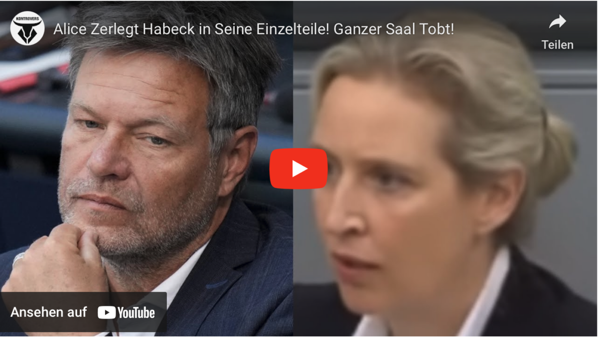 Alice Zerlegt Habeck in Seine Einzelteile! Ganzer Saal Tobt!