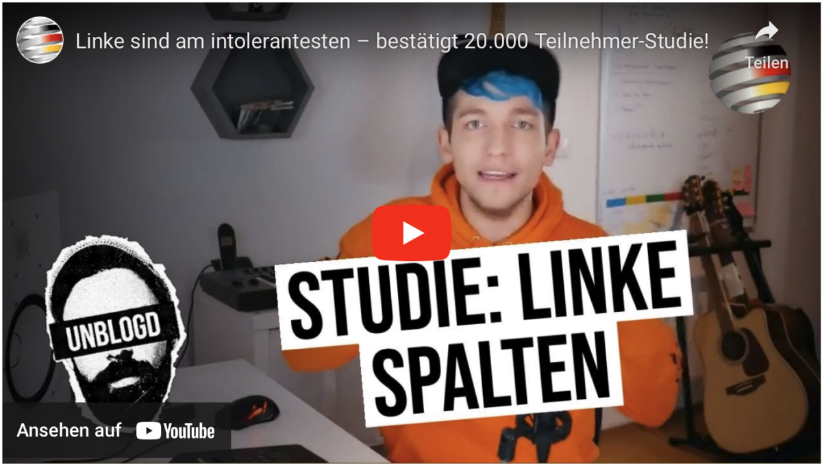 Linke sind am intolerantesten – bestätigt 20.000 Teilnehmer-Studie!