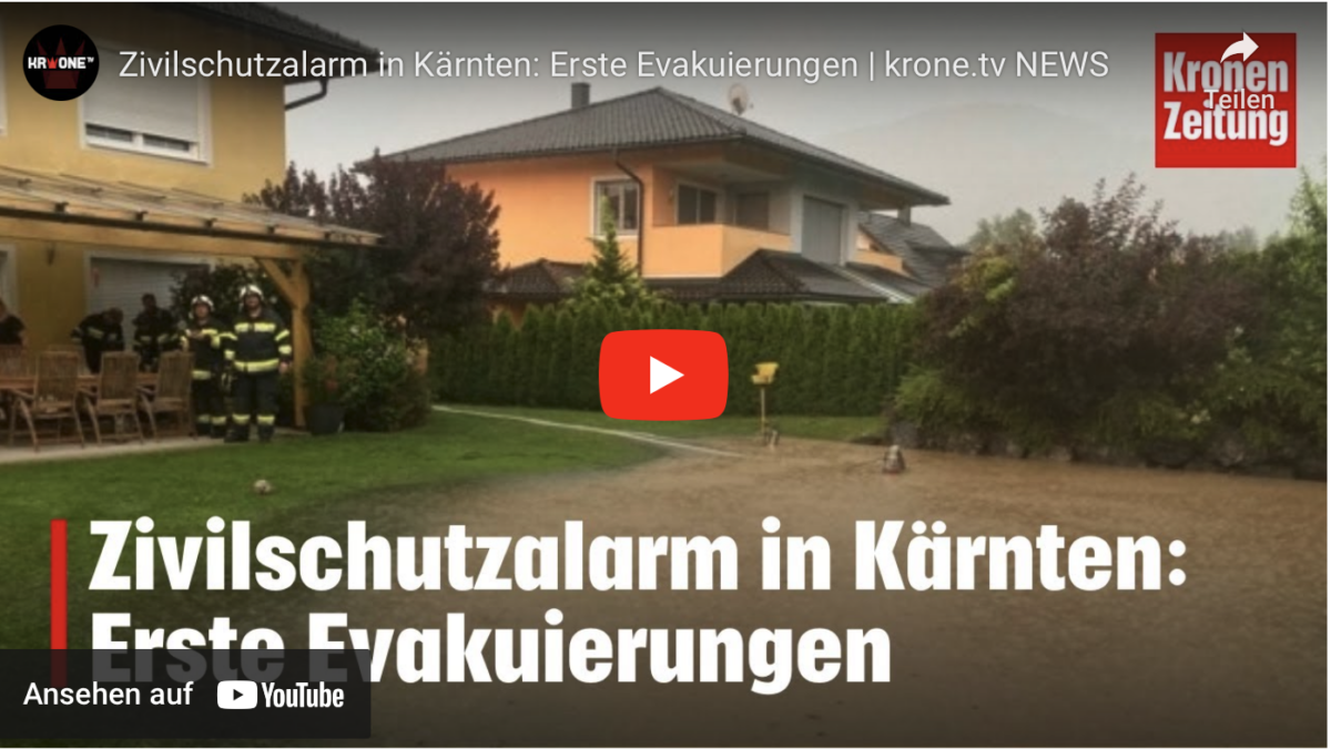 Zivilschutzalarm in Kärnten: Erste Evakuierungen | krone.tv NEWS