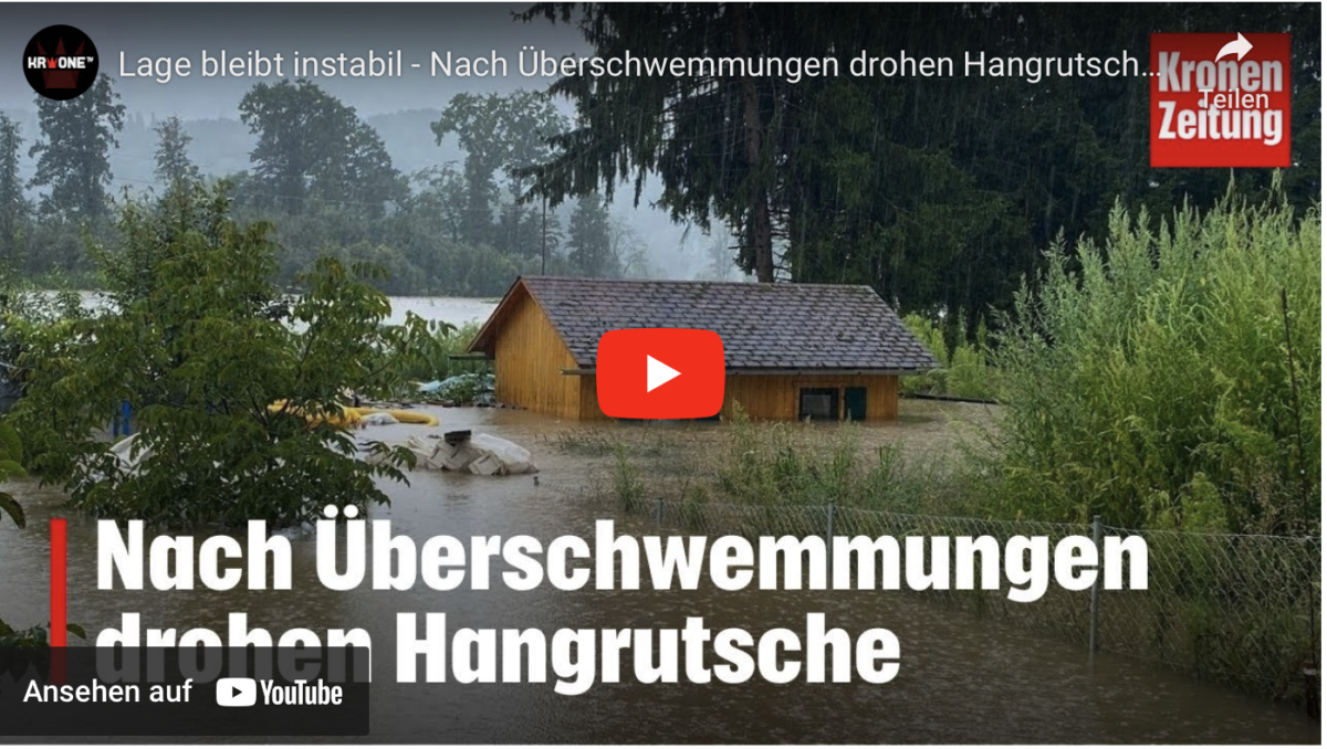 Lage bleibt instabil – Nach Überschwemmungen drohen Hangrutsche | krone.tv NEWS