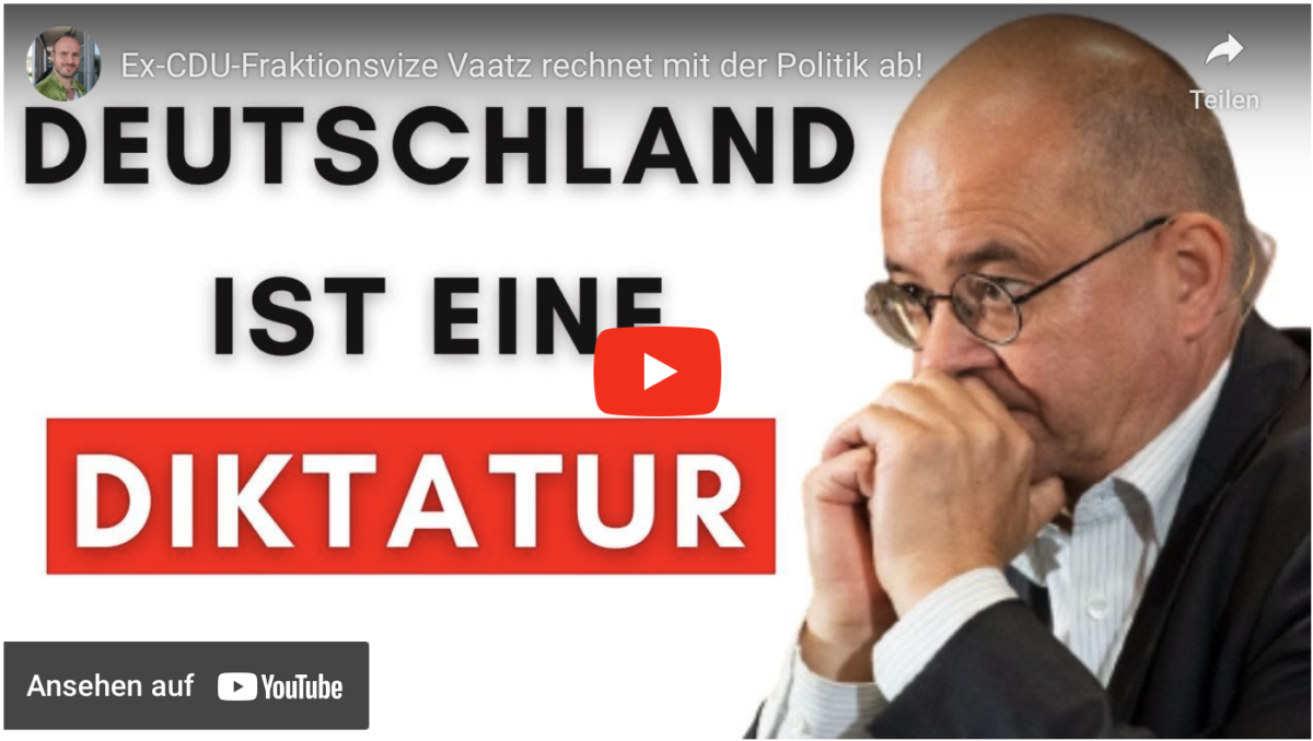 Ex-CDU-Fraktionsvize Vaatz rechnet mit der Politik ab!