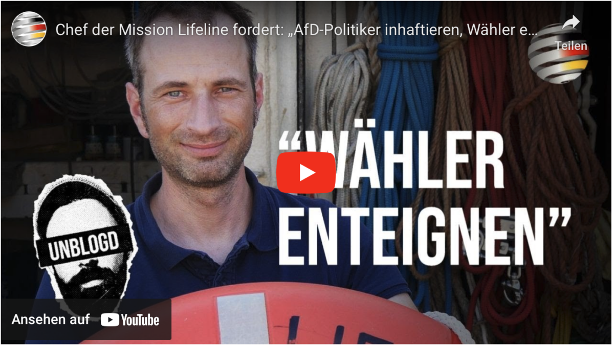 Chef der Mission Lifeline fordert: „AfD-Politiker inhaftieren, Wähler enteignen“ | Miró Wolsfeld
