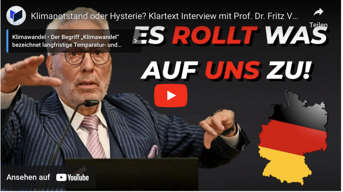 Klimanotstand oder Hysterie? Klartext Interview mit Prof. Dr. Fritz Vahrenholt