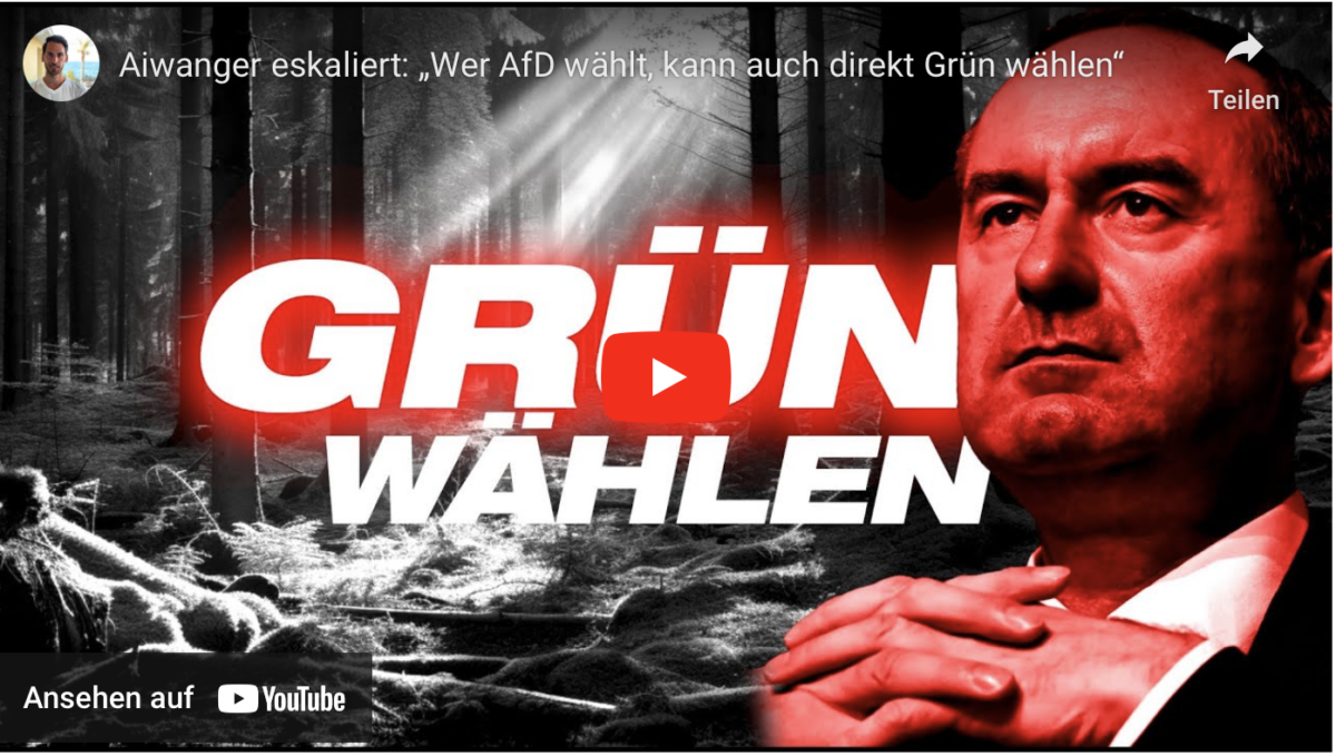 Aiwanger eskaliert: „Wer AfD wählt, kann auch direkt Grün wählen“!