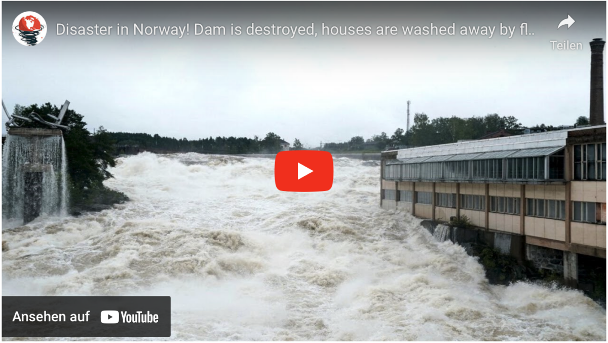 Katastrophe in Norwegen! Damm wird zerstört, Häuser werden von der Flut weggespült!
