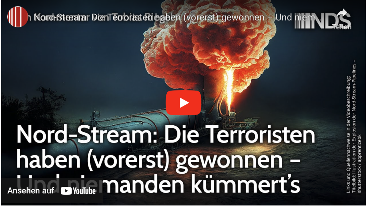 Nord-Stream: Die Terroristen haben (vorerst) gewonnen – Und niemanden kümmert’s