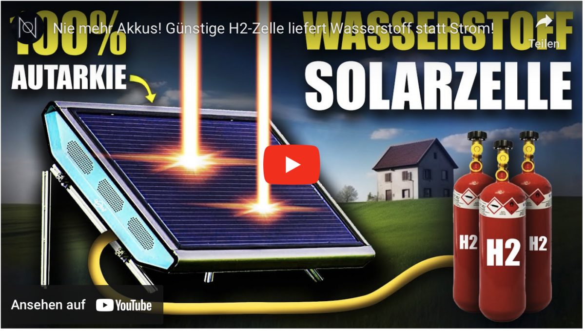 Nie mehr Akkus! Günstige H2-Zelle liefert Wasserstoff statt Strom!