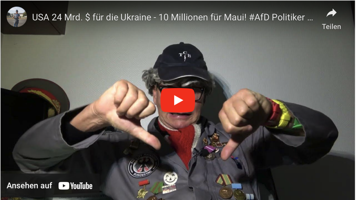 USA 24 Mrd. $ für die Ukraine – 10 Millionen für Maui! #AfD Politiker Anschlag nur Fake!? SATIRE!!!