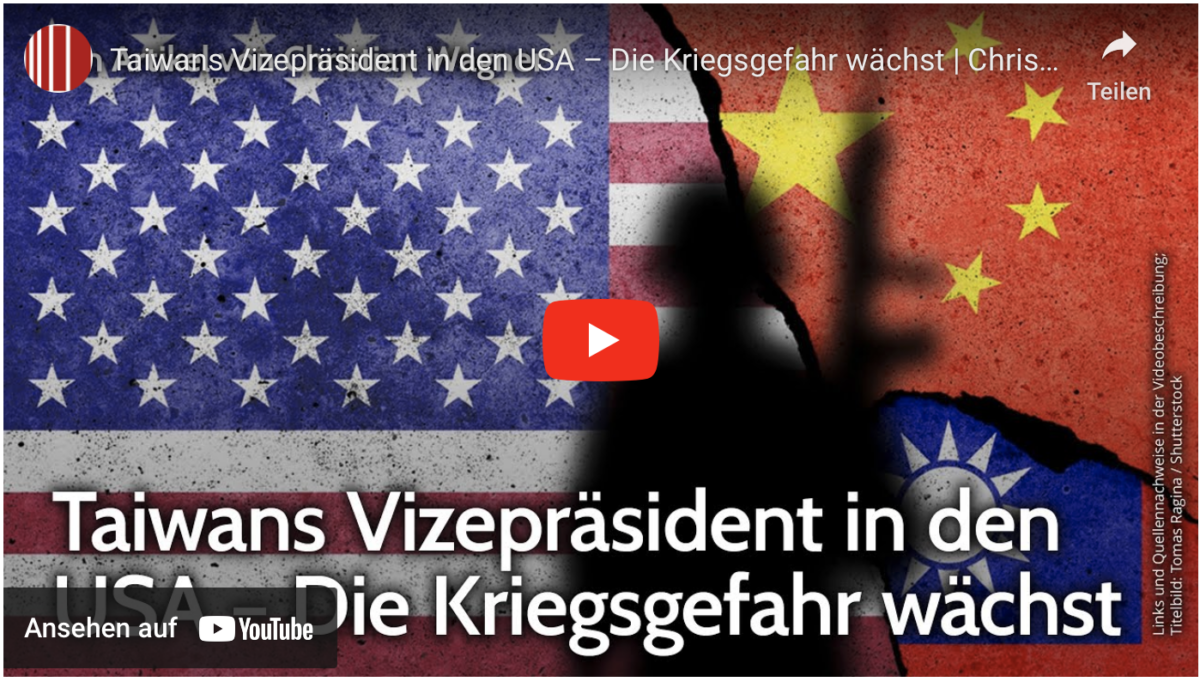 Taiwans Vizepräsident in den USA – Die Kriegsgefahr wächst