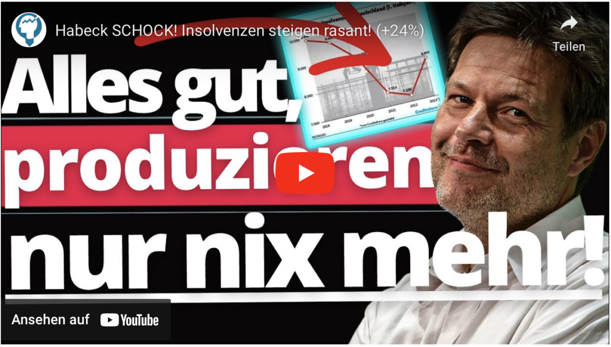 Habeck SCHOCK! Insolvenzen steigen rasant! (+24%)