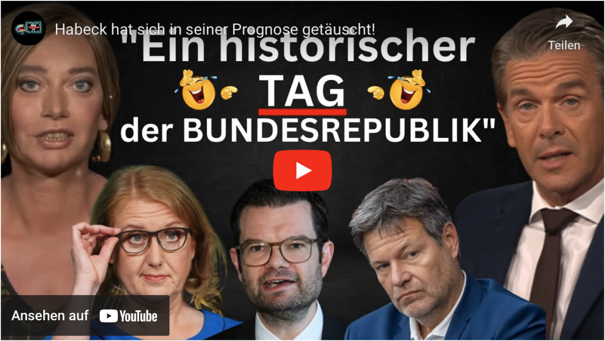Volksversager Habeck (Grüne) hat sich in seiner Prognose getäuscht!