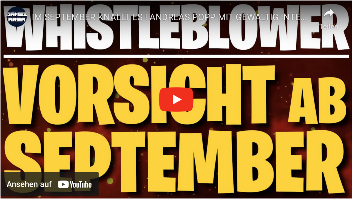 IM SEPTEMBER KNALLT ES ! ANDREAS POPP MIT GEWALTIG INTERNER INFORMATION !