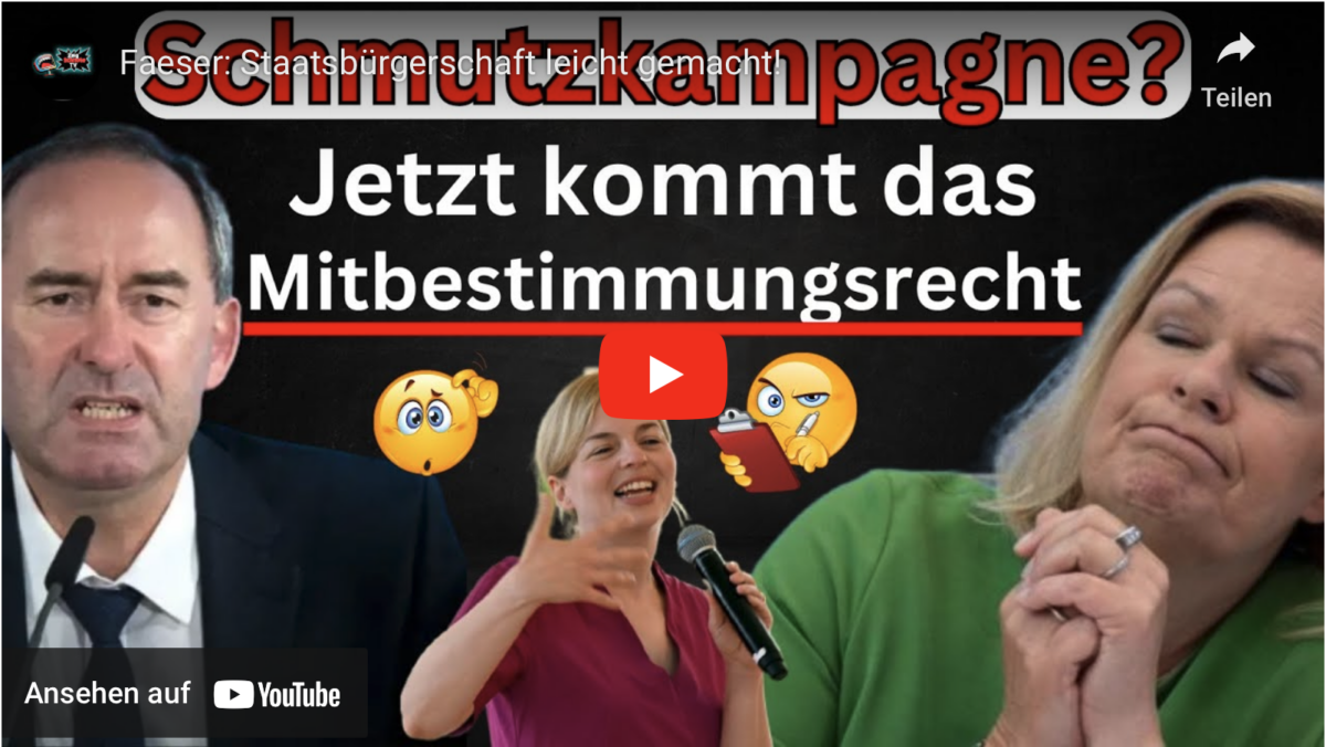 Faeser: Staatsbürgerschaft leicht gemacht!