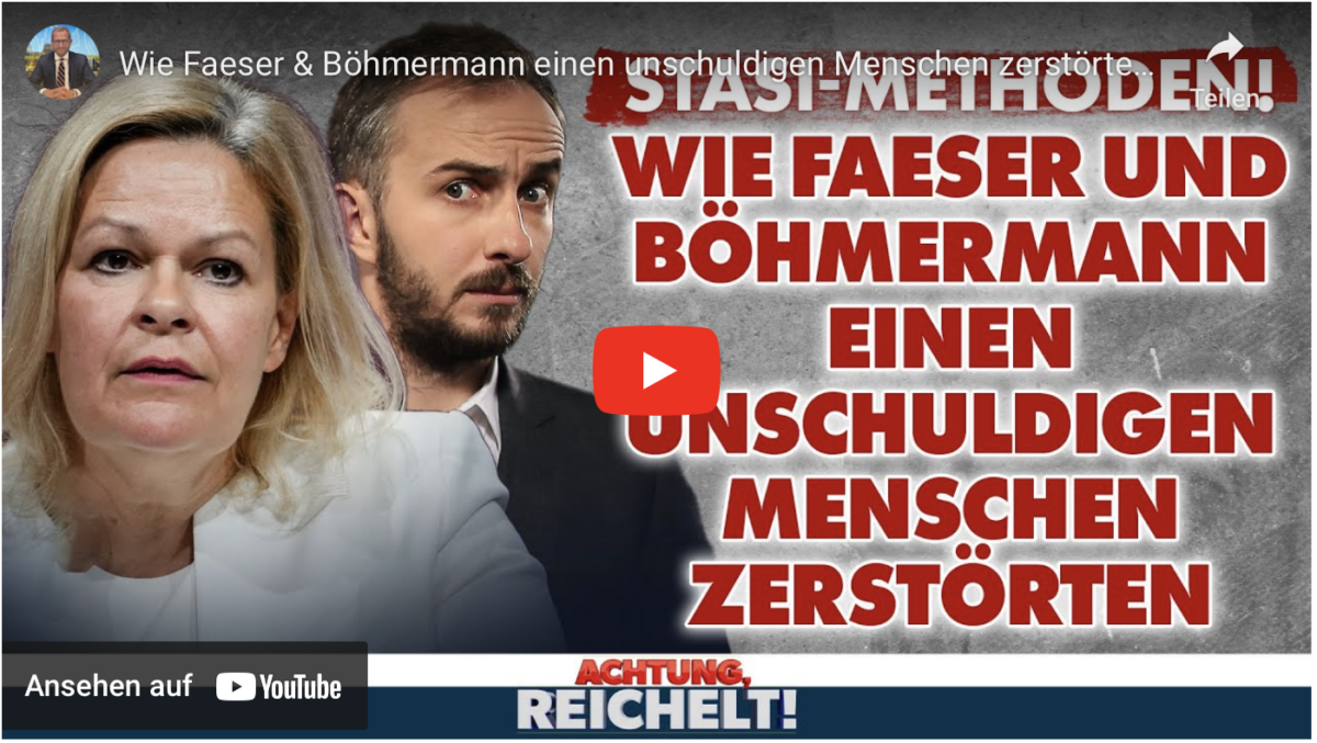 Wie Faeser & Böhmermann einen unschuldigen Menschen zerstörten!