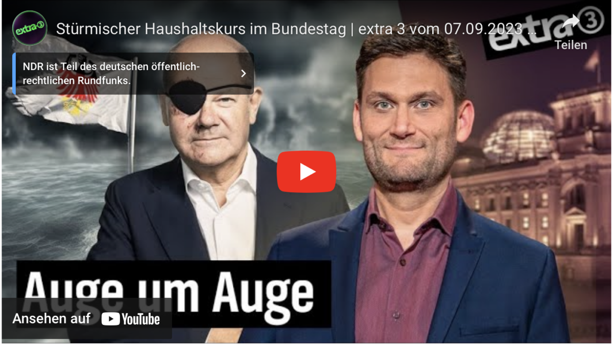 Stürmischer Haushaltskurs im Bundestag | extra 3 vom 07.09.2023 | NDR