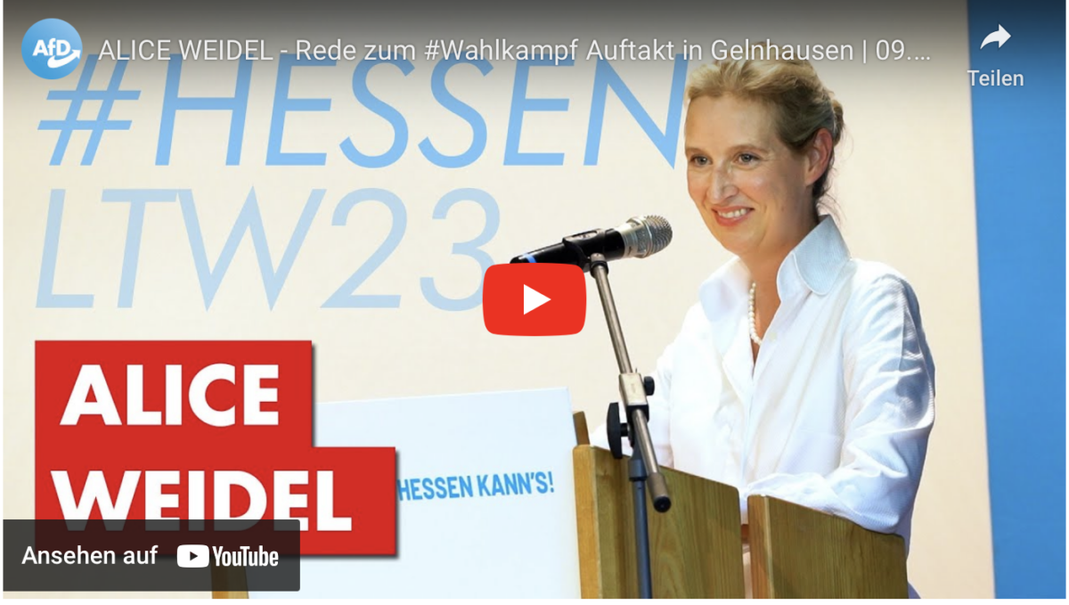 ALICE WEIDEL – Rede zum #Wahlkampf Auftakt in Gelnhausen | 09.09.23