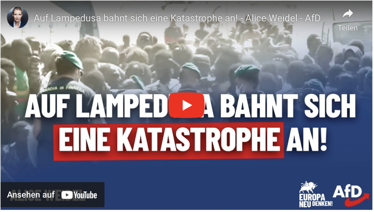 Auf Lampedusa bahnt sich eine Katastrophe an! – Alice Weidel – AfD