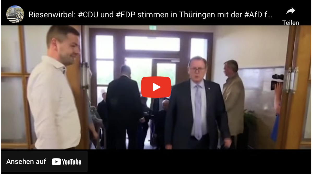 Riesenwirbel: #CDU und #FDP stimmen in Thüringen mit der #AfD für Steuersenkungen – Ramelow schäumt