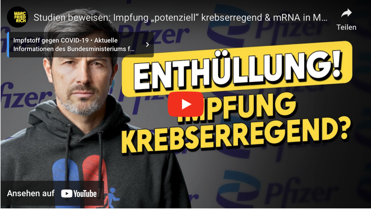 Studien beweisen: Impfung „potenziell“ krebserregend & mRNA in Muttermilch!
