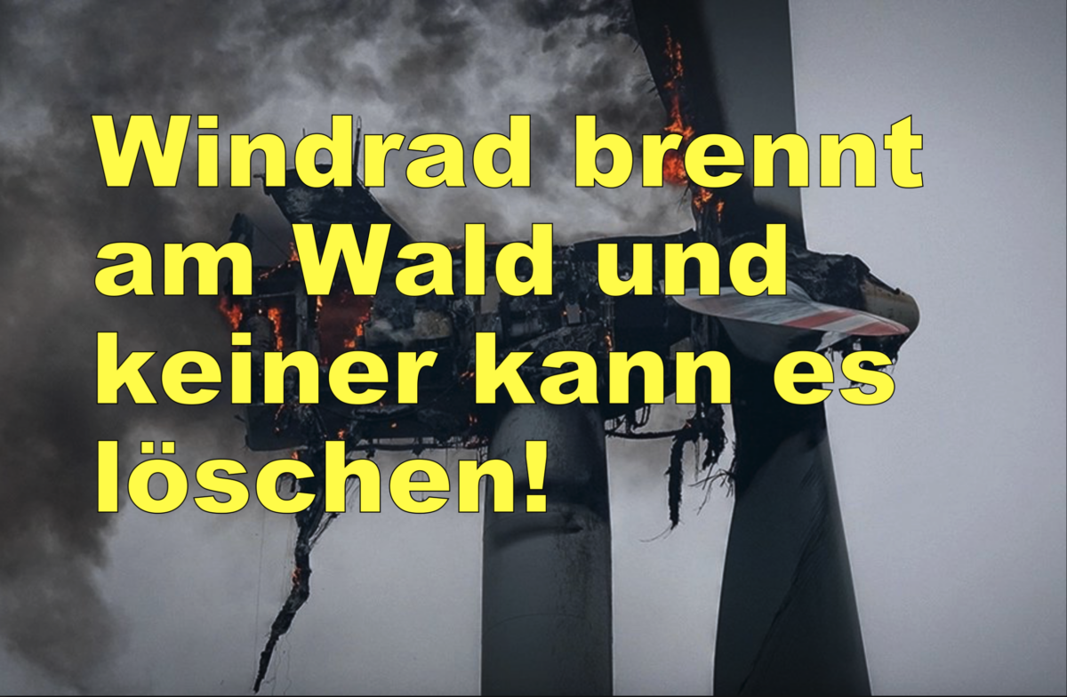 Windkraftanlage im brandenburgischen Doberlug-Kirchhain brennt direkt am Wald und keiner kann es löschen!