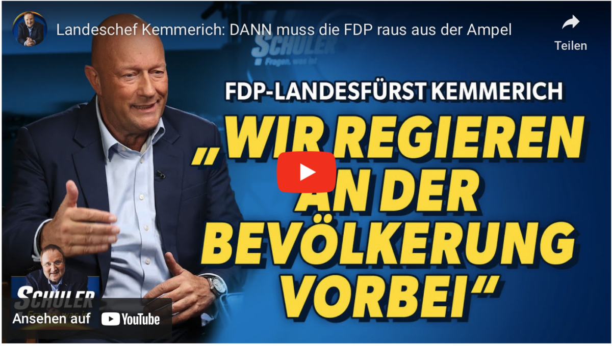 Landeschef Kemmerich: DANN muss die FDP raus aus der Ampel