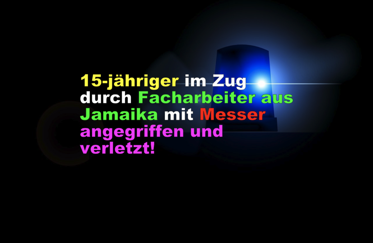 Lollar: 15-jähriger im Zug durch Facharbeiter aus Jamaika mit Messer angegriffen und verletzt!