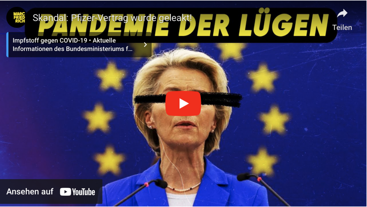 Skandal: Pfizer-Vertrag wurde geleakt! Pandemie der Lügen!