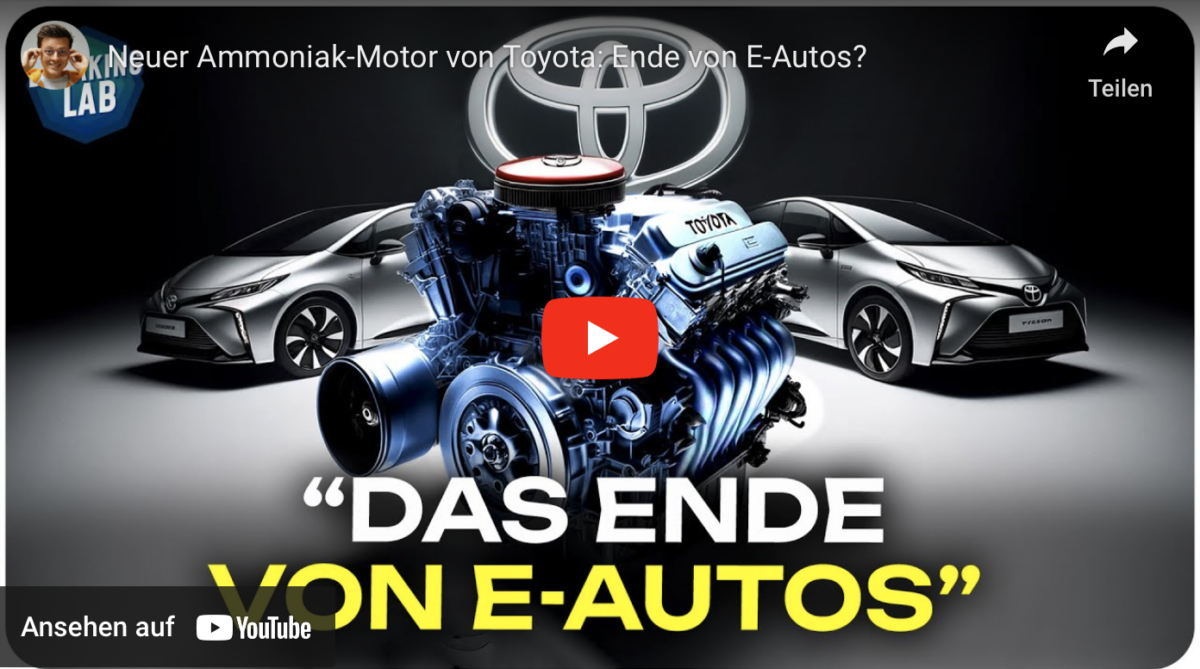 Neuer Ammoniak-Motor von Toyota: Ende von E-Autos?