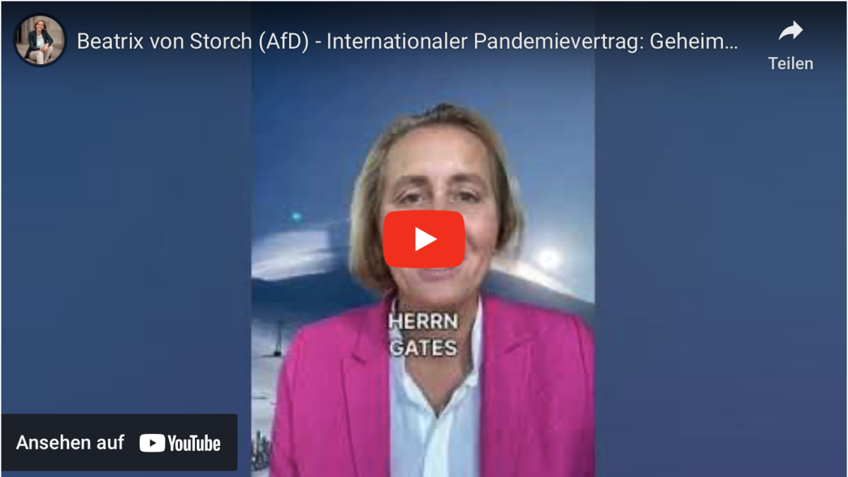 Beatrix von Storch (AfD) – Internationaler Pandemievertrag: Geheimer Plan GELÜFTET!