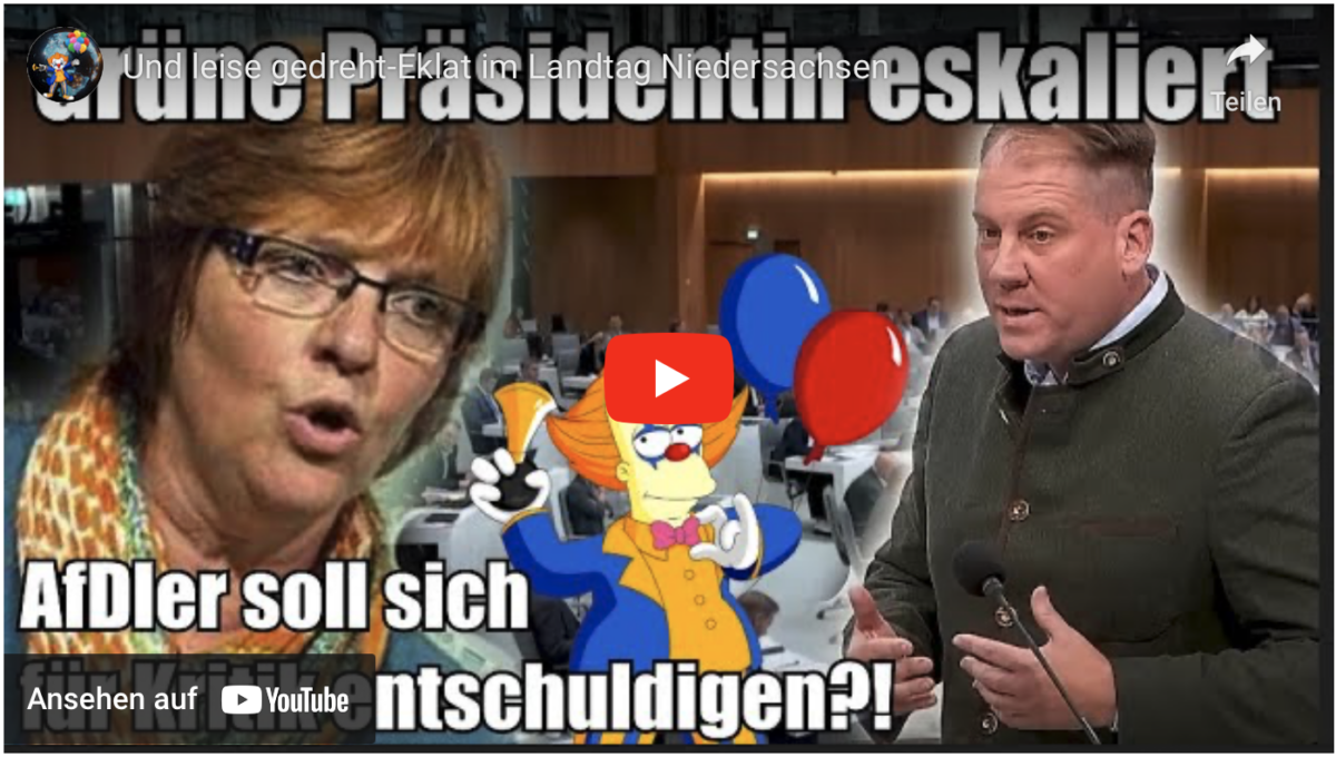 Und leise gedreht-Eklat im Landtag Niedersachsen!