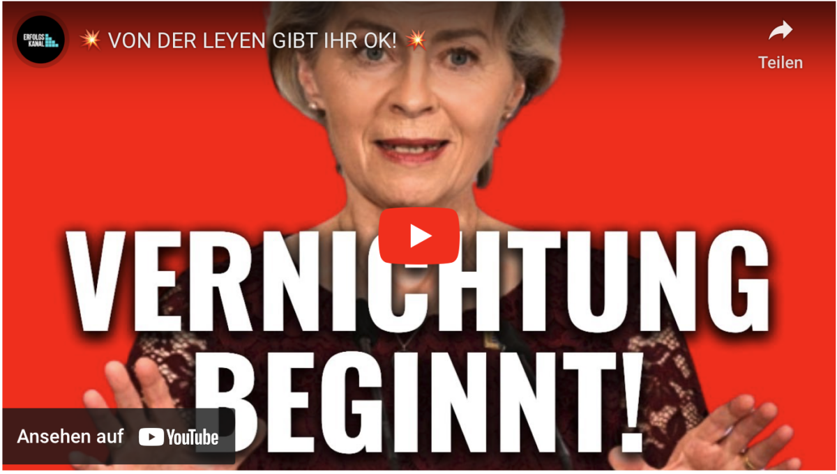 VON DER LEYEN GIBT IHR OK! Vernichtung der deutschen Wirtschaft!