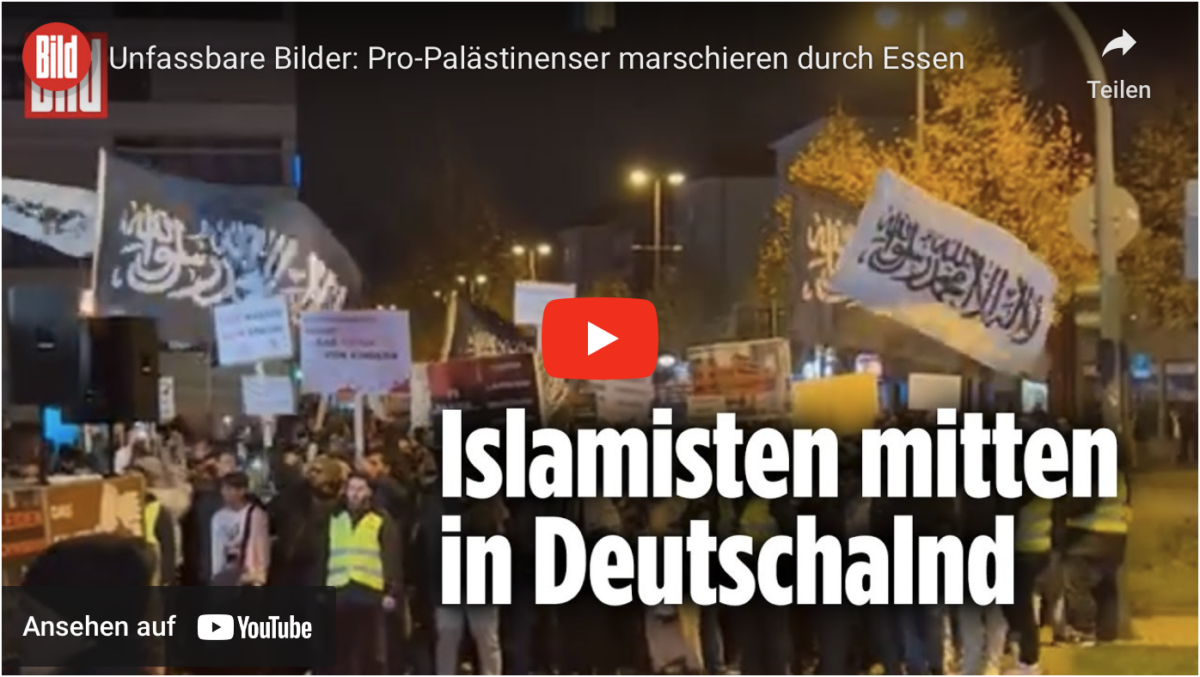 Unfassbare Bilder: Pro-Palästinenser marschieren durch Essen und die Polizei schaut zu!
