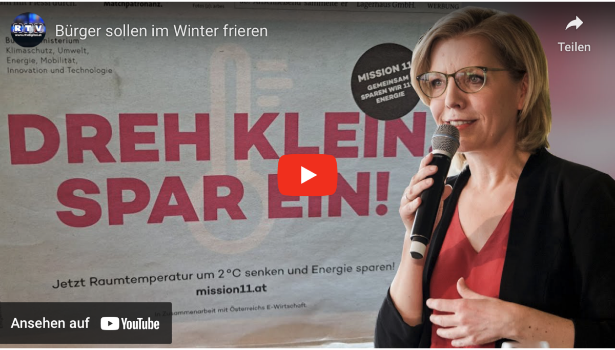 Politik in Österreich dreht immer mehr DURCH! Bürger sollen im Winter frieren!