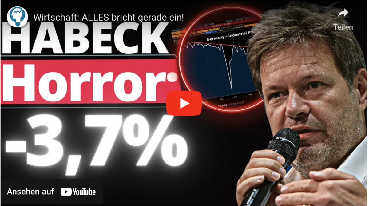 Wirtschaft: ALLES bricht gerade ein! Rückgang Industrieproduktion von 12%!