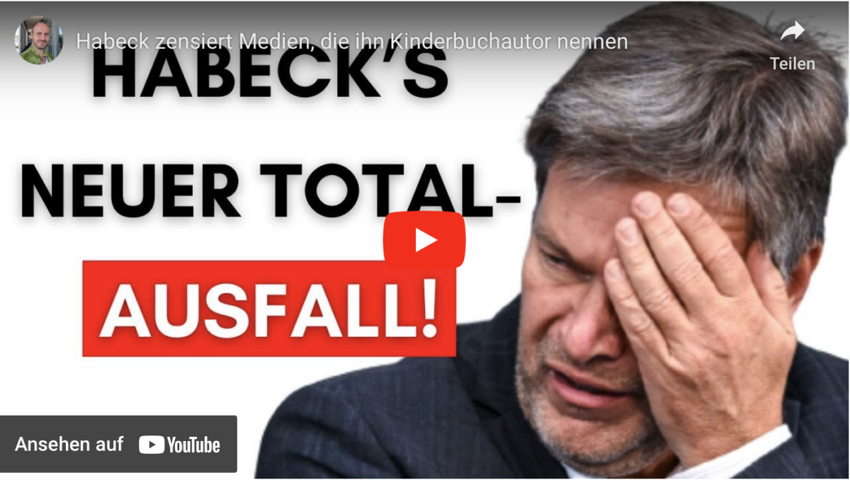 Demokratur: Habeck zensiert Medien, die ihn Kinderbuchautor nennen!