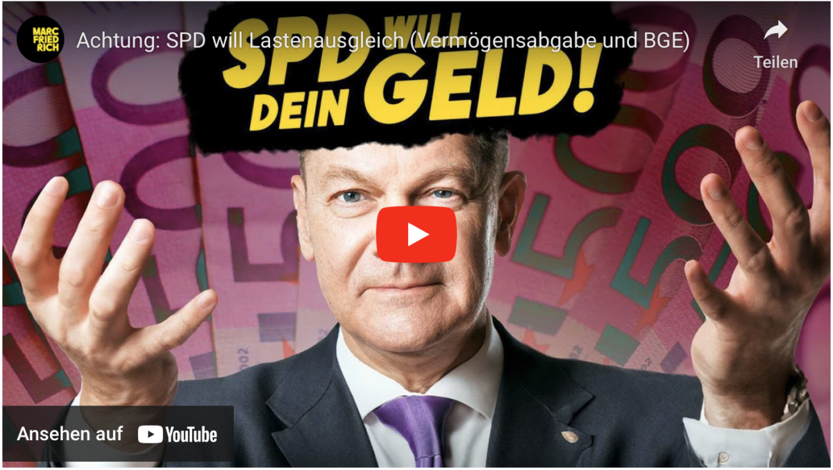 Achtung: SPD will Lastenausgleich (Vermögensabgabe und BGE)!