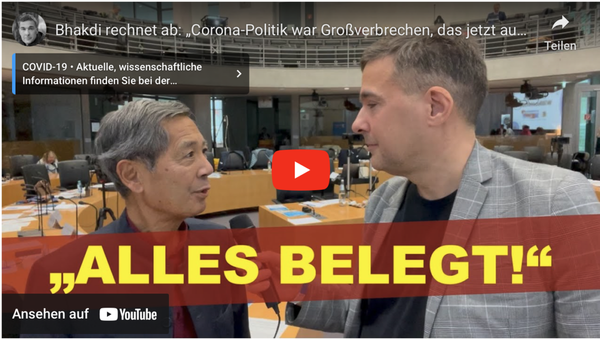 Bhakdi rechnet ab: „Corona-Politik war Großverbrechen, das jetzt aufgeflogen ist“!