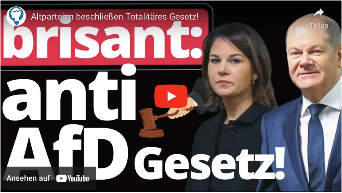 Alle gegen AfD! Altparteien beschließen Totalitäres Gesetz!